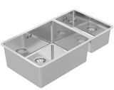 BURNS & FERALL DOUBLE SINK R15 LARGE BOWL LEFT & RIGHT  WITH SLOT O/F STAINLESS STEEL LENGTH SIZES : 570MM ,630MM & 795MM