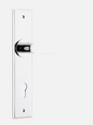 Iver Bronte Door Lever 11784 Chamfered Backplate Polished Chrome - Passage ,Privacy & Entrance