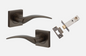 Iver Oxford Door Lever 0281 Square Rose Signature Brass - Passage ,Privacy & Entrance