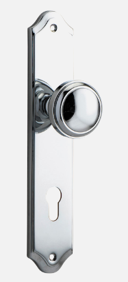 Iver Paddington Door Knob 11826 Shouldered Backplate Polished Chrome - Passage ,Privacy & Entrance