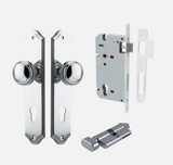 Iver Paddington Door Knob 11826 Shouldered Backplate Polished Chrome - Passage ,Privacy & Entrance