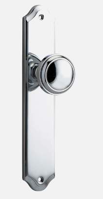 Iver Paddington Door Knob 11826 Shouldered Backplate Polished Chrome - Passage ,Privacy & Entrance