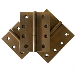 Lohala Hinge Brass 100mm x 100mm x 3.0mm Fixed Pin Available in 5 Colours : Brushed Nickel ,Bronze ,Polished & Lacquered ,Polished  Unlacquered & Satin Chrome