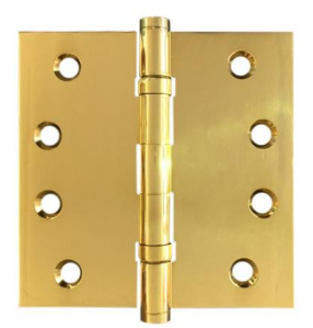 Lohala Hinge Brass 100mm x 100mm x 3.0mm Fixed Pin Available in 5 Colours : Brushed Nickel ,Bronze ,Polished & Lacquered ,Polished  Unlacquered & Satin Chrome