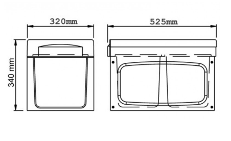 Sige Italian Kimberley 30Litre Twin Pullout Bin Waste Separation System Cabinet Width 400mm,Plastic Frame