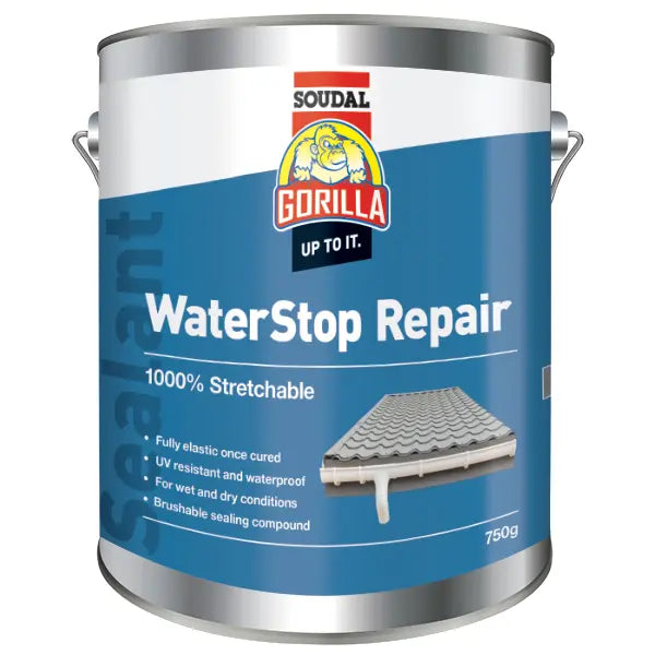 SOUDAL GORILLA WATERSTOP 1000 WATERPROOF REPAIR 750GR & 10KG GREY PRICED PER UNIT