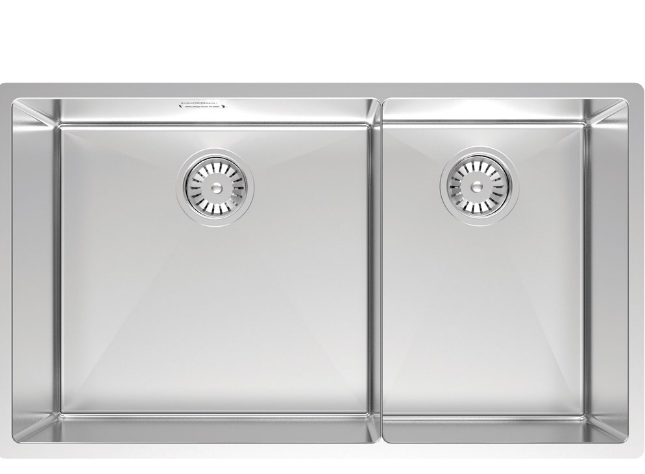 BURNS & FERALL AQUIS DOUBLE BOWL CAYMAN SERIES 450 x 420 x 210 & 300 x 420 R10 RIGHT HAND & LEFT HAND STAINLESS STEEL