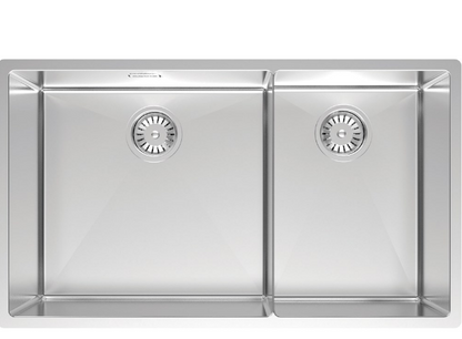 BURNS & FERALL AQUIS DOUBLE BOWL CAYMAN SERIES 450 x 420 x 210 & 300 x 420 R10 RIGHT HAND & LEFT HAND STAINLESS STEEL