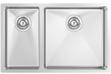 BURNS & FERALL AQUIS  R15 STAINLESS DOUBLE SINK LARGE BOWL LEFT / RIGHT WITH SLOT O/F