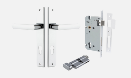 Iver Osaka Door Lever 11860 Rectangular Backplate Polished Chrome - Passage ,Privacy & Entrance