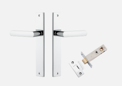 Iver Osaka Door Lever 11860 Rectangular Backplate Polished Chrome - Passage ,Privacy & Entrance