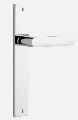 Iver Osaka Door Lever 11860 Rectangular Backplate Polished Chrome - Passage ,Privacy & Entrance