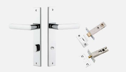 Iver Osaka Door Lever 11860 Rectangular Backplate Polished Chrome - Passage ,Privacy & Entrance