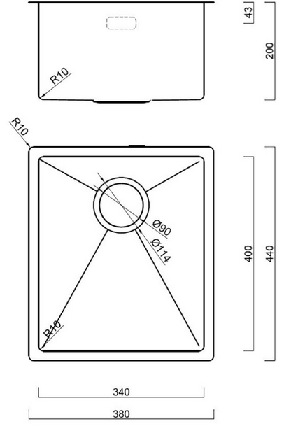 BURNS & FERALL  R10 RADIUS  DIAMOND FINISH, SERIES  : 340 x 400 , 400 x 400 ,450 x 400 ,500 x 400 & 550 x 400 BOWL