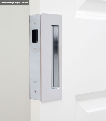Cavity Slider for Doors CaviLock CL400 Passage 46-52mm - Available in 5 Colours :  Bright Chrome ,Satin Chrome, Oil Rubbed Bronze ,Satin Nickel, Matte Black