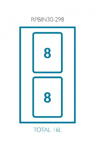 Sige Italian Concept 560 Series Cabinet Width 300mm ,Height 298mm ( 8+8Litres ) Bins+16mm Adaptors Finish Light Grey & Orion Grey