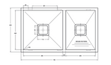 Blanco Germany Squareline Sink, 1  3/4 Bowl  ( Length 780mm x Width 450mm ) Matt finish