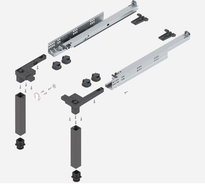 Blum SPACE STEP set, Nylon/steel, NL=460 mm, Orion grey matt