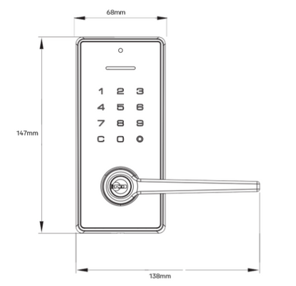 YALE LIBI KEYED DIGITAL LEVER MATT BLACK & SATIN NICKEL