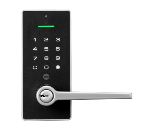 YALE LIBI KEYED DIGITAL LEVER MATT BLACK & SATIN NICKEL