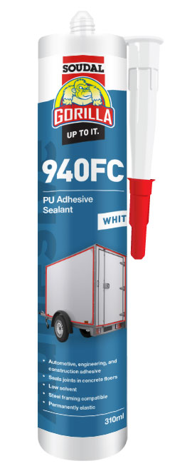 SOUDAL GORILLA 940FC PU ADHESIVE SEALANT 310ML & 600ML - BLACK,WHITE AND GREY - PRICED PER UNIT - MINIMUM ORDER QUANTITY 12 UNITS