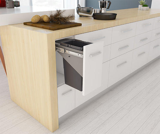 Tanova Simplex Soft Close Pull Out Kitchen Bin 200mm Cabinet - 1x8L Bin - 350mmH x 310mmD -Charcoal