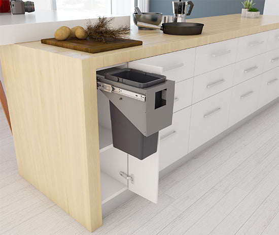 Tanova Simplex Soft Close Pull Out Kitchen Bin 200mm Cabinet - 1x8L Bin - 350mmH x 310mmD -Charcoal