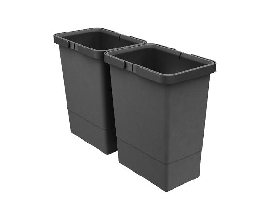 Tanova Simplex Soft Close Pull Out Kitchen Bin 200mm Cabinet - 2x6L Bins - 285mmH x 511mmD-Charcoal