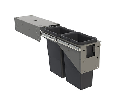 Tanova Simplex Soft Close Pull Out Kitchen Bin 200mm Cabinet - 2x8L Bins - 350mmH x 511mmD-Charcoal