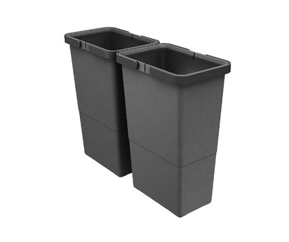 Tanova Simplex Soft Close Pull Out Kitchen Bin 200mm Cabinet - 2x8L Bins - 350mmH x 511mmD-Charcoal
