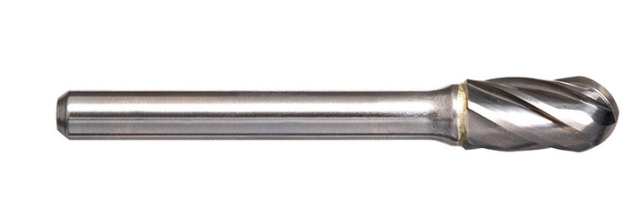 Trucut Heavy Duty Alpha 1/4" Cylindrical Ball Nose Carbide Burr Aluminium Cut - 1/4" Shank & 1/4" Shank Long Series