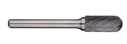 Trucut Heavy Duty Alpha 1/4" Cylindrical Ball Nose Carbide Burr Aluminium Cut - 1/4" Shank & 1/4" Shank Long Series