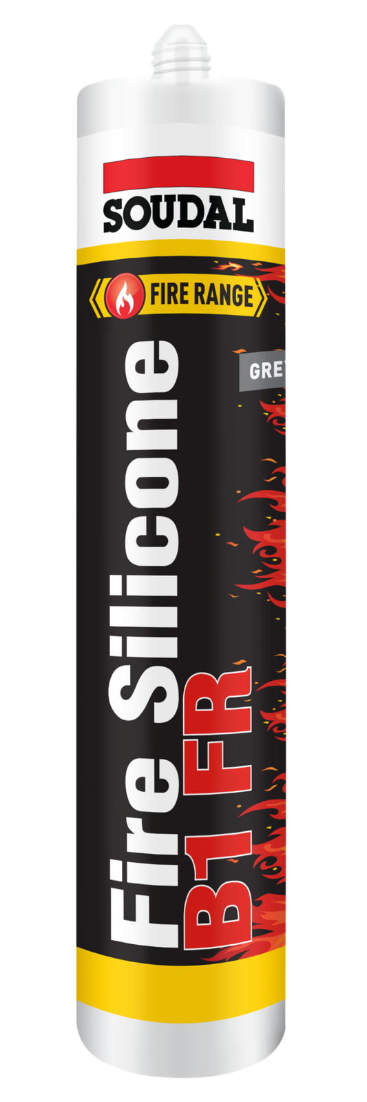 SOUDAL FIRE SILICONE B1 FR 300ML GREY - PRICED PER UNIT - MINIMUM ORDER QUANTITY 12 UNITS
