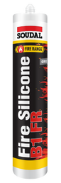 SOUDAL FIRE SILICONE B1 FR 300ML GREY - PRICED PER UNIT - MINIMUM ORDER QUANTITY 12 UNITS
