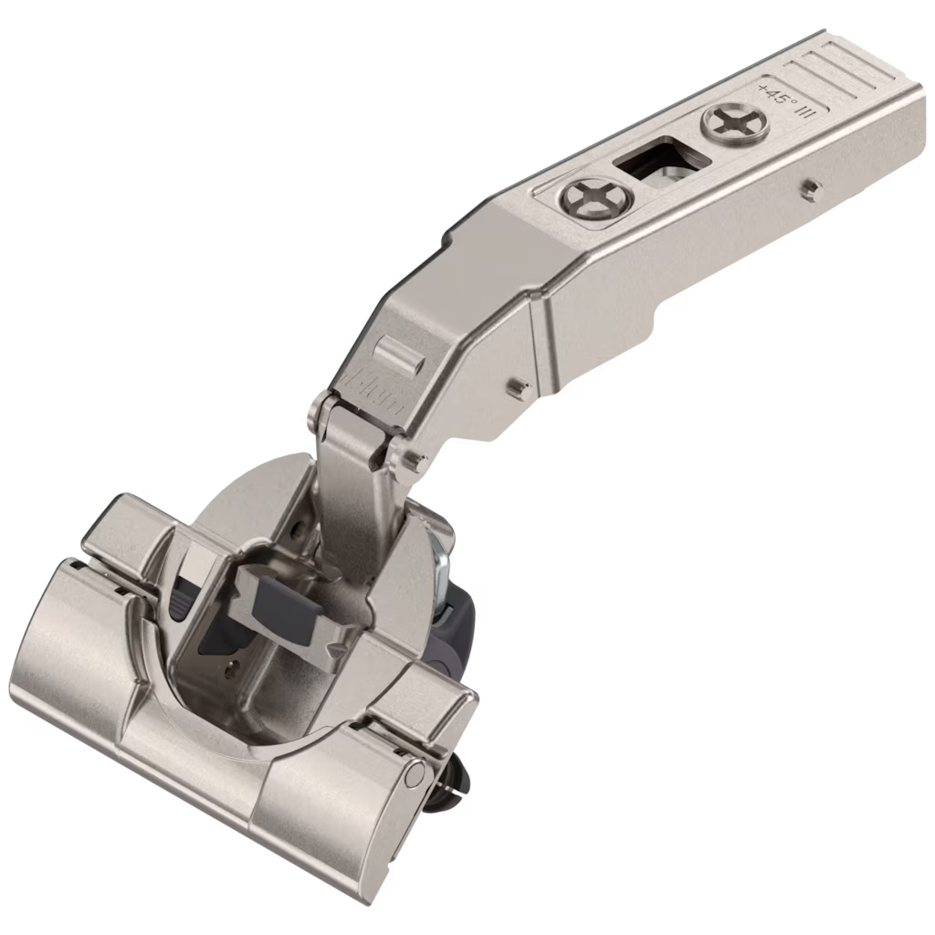 BLUM CLIP TOP BLUMOTION HINGE (SOFT CLOSE) 45° Angled 95° Opening Max Overlay INSERTA hinge 79B9498