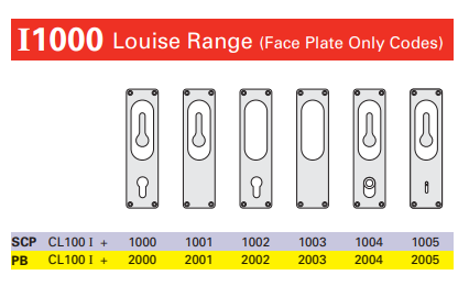 Cavity Slider For Doors Cavilock CL100 Louise Handle Recess Pull Euro -Polished Brass & Satin chrome plated