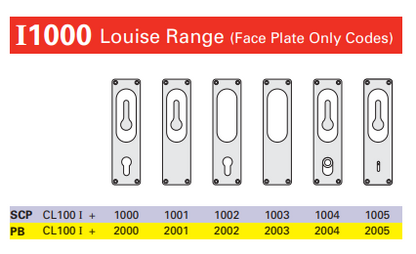 Cavity Slider For Doors Cavilock CL100 Louise Handle Recess Pull Euro -Polished Brass & Satin chrome plated