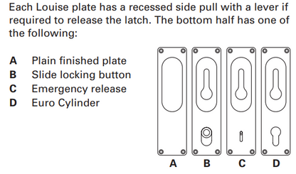 Cavity Slider For Doors Cavilock CL100 Louise Handle Only Recess Pull Lever Emergency ,Euro & Snib -Satin Chrome Plated