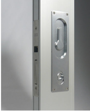 Cavity Slider For Doors Cavilock CL100 Louise Handle Recess Pull -Polished Brass & Satin Chrome