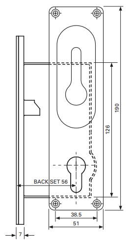 Cavity Slider For Doors Cavilock CL100 Louise Handle Recess Pull Euro -Polished Brass & Satin chrome plated