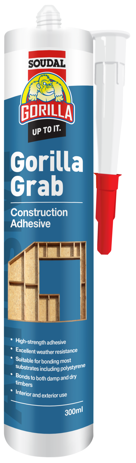 SOUDAL GORILLA SHOWER GRAB CONSTRUCTION ADHESIVE 300ML -  PRICED PER UNIT - MINIMUM ORDER QUANTITY 12+ UNITS