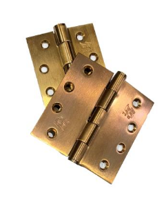 Lohala Hinge Stainless Steel 304 ,100mm x 100mm x 3.0mm & 100mm x 75mm x 3.0mm Fixed Pin Heavy Duty Button Tipped ,Hinge Heat Treated Bronze