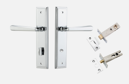 Iver Copenhagen Door Lever 11878 Stepped Backplate Polished Chrome - Passage ,Privacy & Entrance