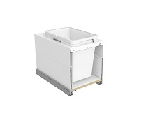Tanova NZ Waste System 450 Cab Simlead D 70kg Push To Open Soft Close - 450mm ,500mm & 550mm Cabinet - 1 x 20Litre ,1 x 36Litre 1 x 50Litre , 2 x 20Litre & 2 x 20L or 2 x 36Litre Bucket White Mech Only