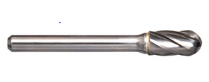 Trucut Heavy Duty Alpha 6mm Cylindrical Ball Nose Carbide Burr Aluminium Cut Metric - 6mm Shank