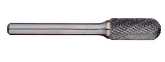 Trucut Heavy Duty Alpha 6mm Cylindrical Ball Nose Carbide Burr Aluminium Cut Metric - 6mm Shank