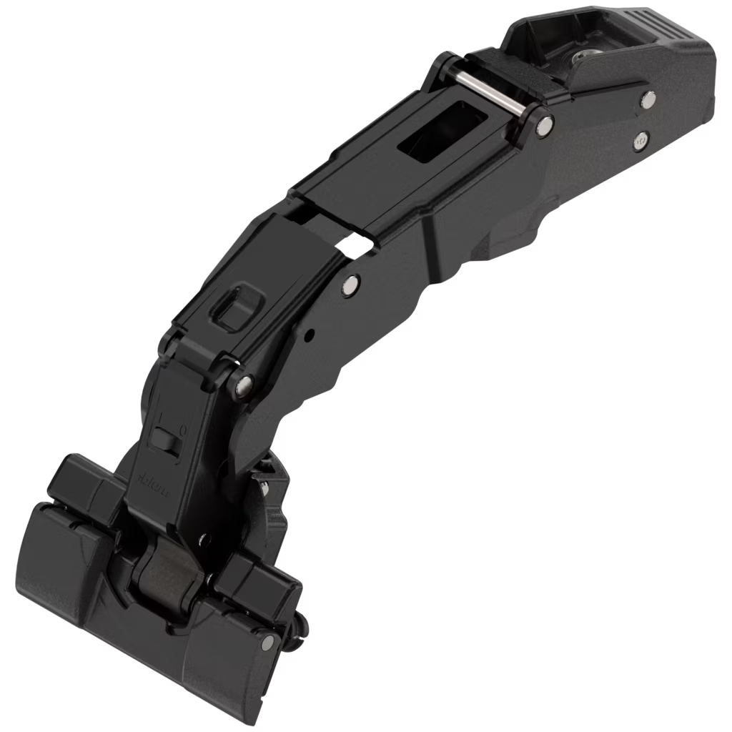 Blum Clip Top BLUMOTION Wide Angle Hinge for Zero Protrusion 155°, Half Overlay Application Tool- Free with INSERTA 2 Colours -Onyx Black and Nicked Plated