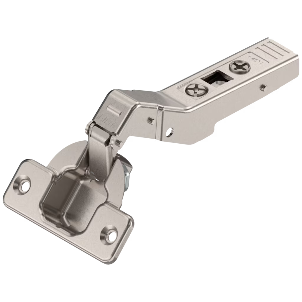 BLUM CLIP TOP HINGE 45° Angled 95° Opening Special 1/2 Overlay Screw-on hinge 79A9658.T