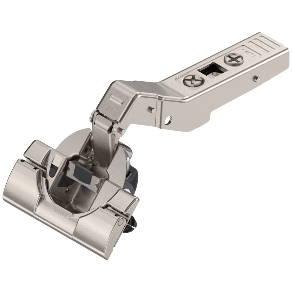 BLUM CLIP TOP BLUMOTION HINGE (SOFT CLOSE) 45°Angled 95°Opening Special 1/2 Overlay INSERTA hinge 79B9698