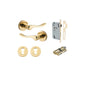 Iver Stirling Door Lever Round Rose Concealed Fix Pair, Passage Kit, Privacy Kit , Entrance Kit with High Security Lock - Polished Brass